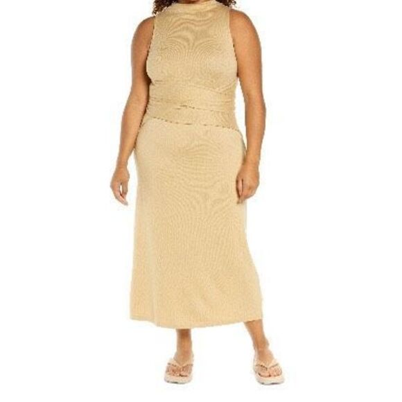 Vince Wrap Waist Sleeveless Dress in Maize NWT Size 3XL - Picture 2 of 7